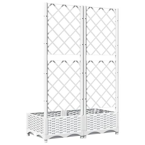 Plantekasse med espalier 80x40x121,5 cm PP hvid