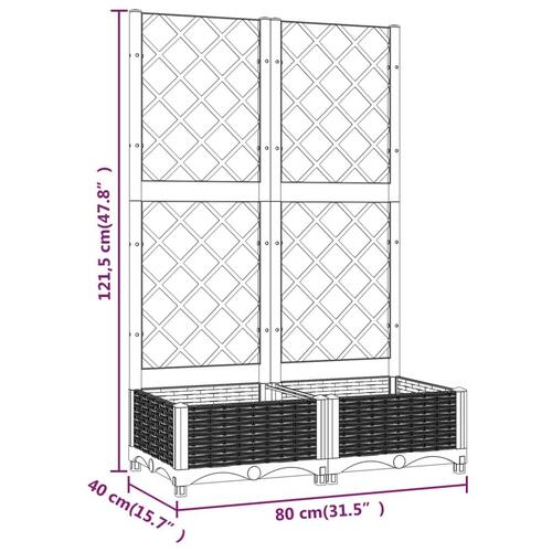 Plantekasse med espalier 80x40x121,5 cm PP hvid
