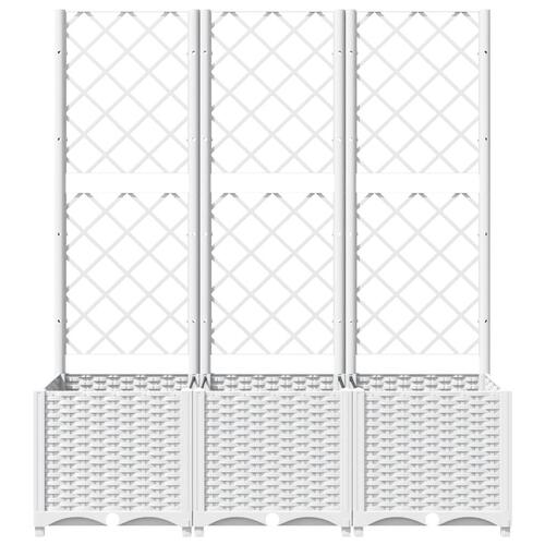 Plantekasse med espalier 120x40x136 cm PP hvid