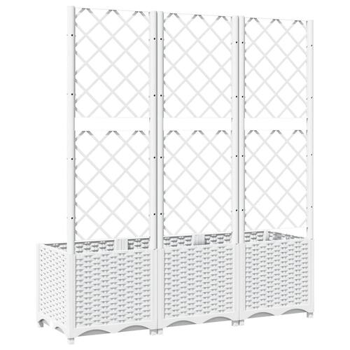 Plantekasse med espalier 120x40x136 cm PP hvid
