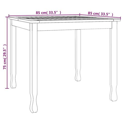 Havebord 85x85x75 cm massivt teaktræ