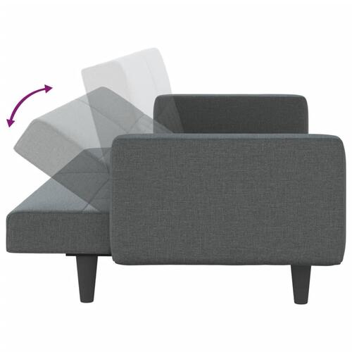 Sovesofa med hynder stof mørkegrå
