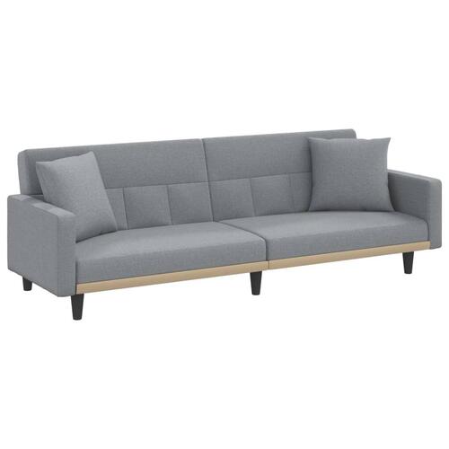 Sovesofa med hynder stof lysegrå