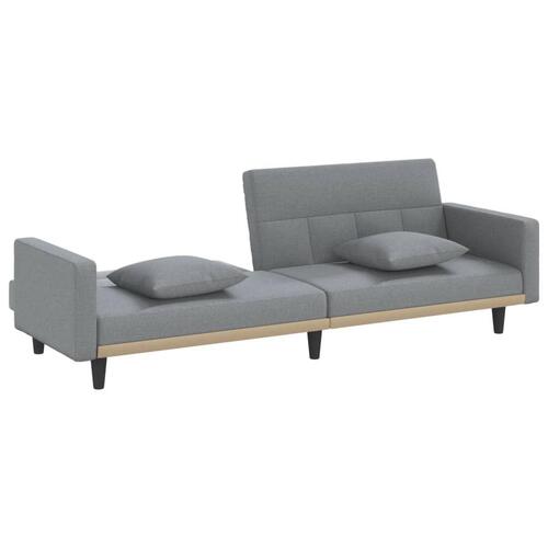 Sovesofa med hynder stof lysegrå