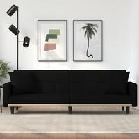 Sovesofa med hynder stof sort
