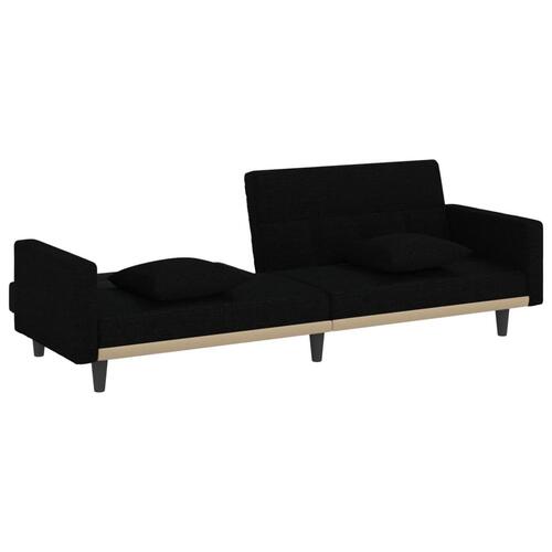 Sovesofa med hynder stof sort