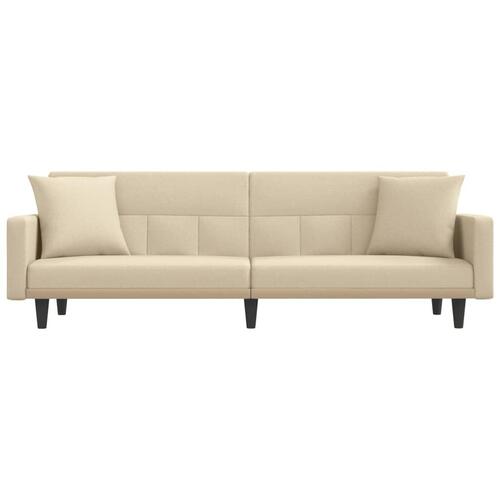 Sovesofa med hynder stof cremefarvet