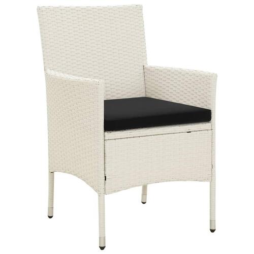 Havestole med hynder 2 stk. polyrattan hvid