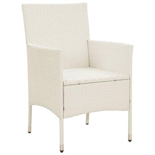 Havestole med hynder 2 stk. polyrattan hvid