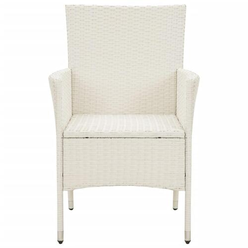 Havestole med hynder 2 stk. polyrattan hvid