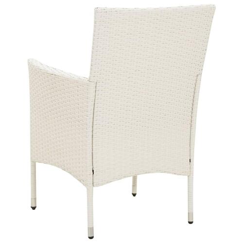 Havestole med hynder 2 stk. polyrattan hvid
