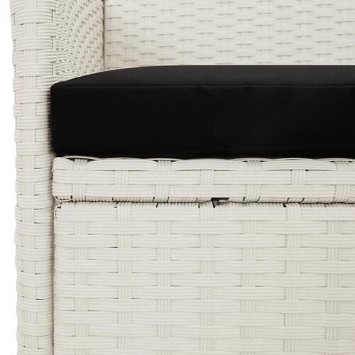 Havestole med hynder 2 stk. polyrattan hvid