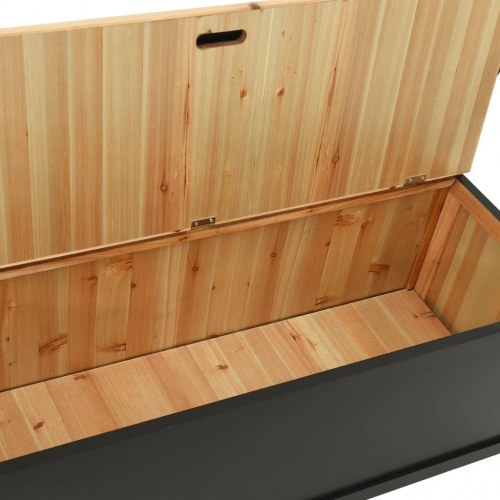 Opbevaringsbænk i massivt fyrretræ - 107×45×75,5 cm, sort