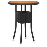 Havebord Ø60x75 cm akacietræ og polyrattan sort