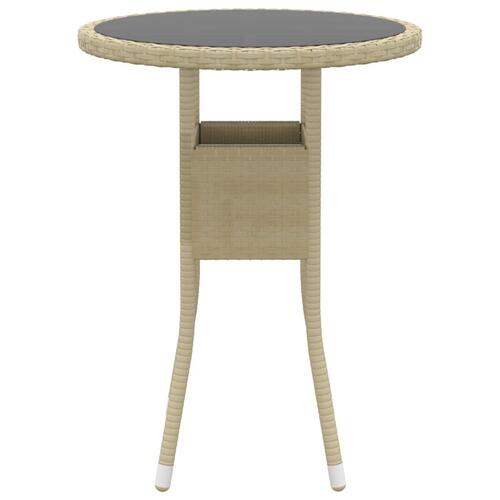 Spisebordssæt til haven 3 dele polyrattan beige