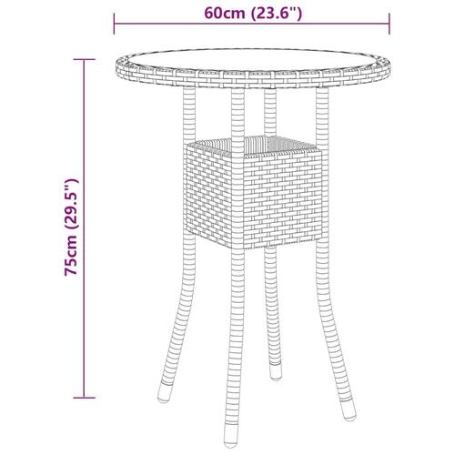 Spisebordssæt til haven 3 dele polyrattan beige