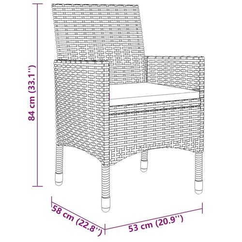 Spisebordssæt til haven 3 dele polyrattan beige
