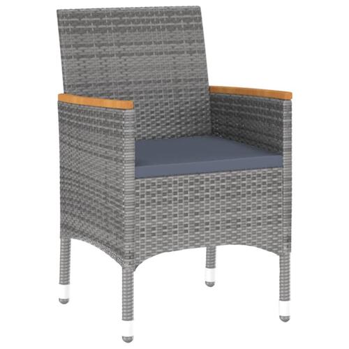 Loungesæt til haven 3 dele polyrattan grå
