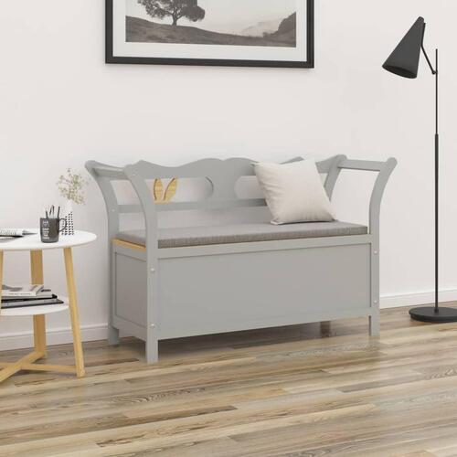 Bænk 107x45x75,5 cm massivt fyrretræ grå