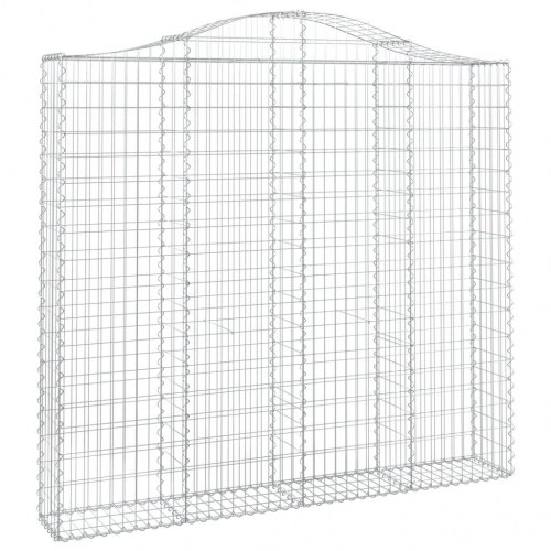 Buede gabionkurve 8 stk. 200x30x180/200 cm galvaniseret jern