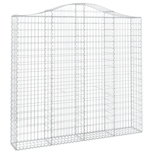 Buede gabionkurve 9 stk. 200x30x180/200 cm galvaniseret jern
