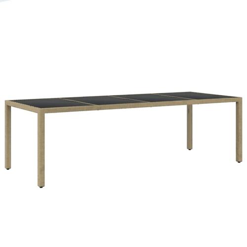 Spisebordssæt til haven 11 dele polyrattan beige