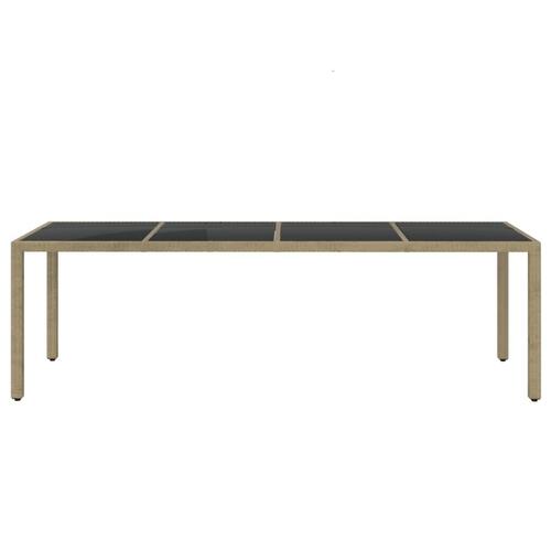 Spisebordssæt til haven 11 dele polyrattan beige