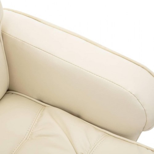 Massagestol med fodskammel kunstlÃ¦der cremefarvet