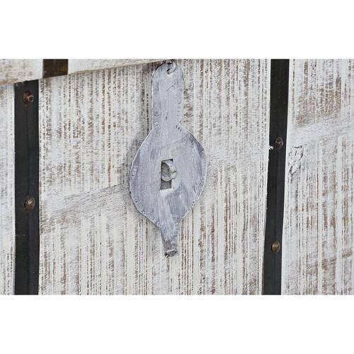 Kiste Metal Hvid Mangotræ (116 x 40 x 45 cm)