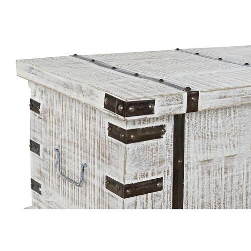 Kiste Metal Hvid Mangotræ (116 x 40 x 45 cm)