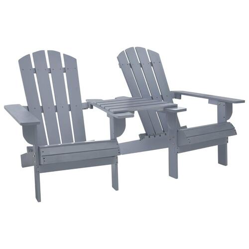 Adirondack-havestole med bord massivt grantræ grå