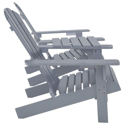 Adirondack-havestole med bord massivt grantræ grå