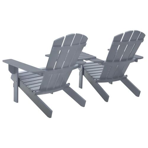 Adirondack-havestole med bord massivt grantræ grå