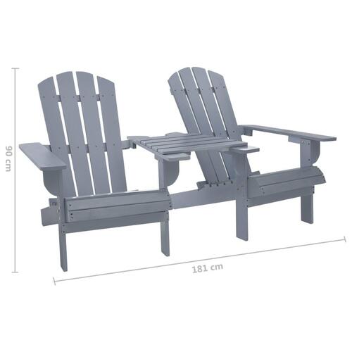 Adirondack-havestole med bord massivt grantræ grå