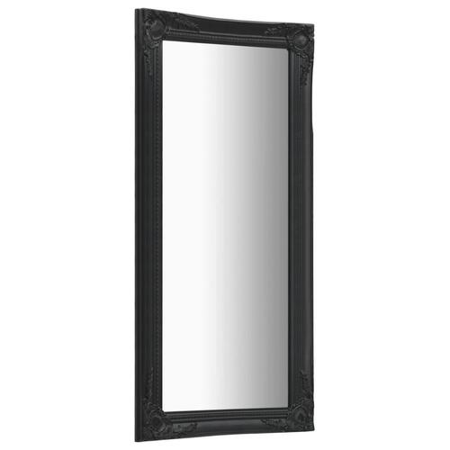 Vægspejl 50x120 cm barokstil sort