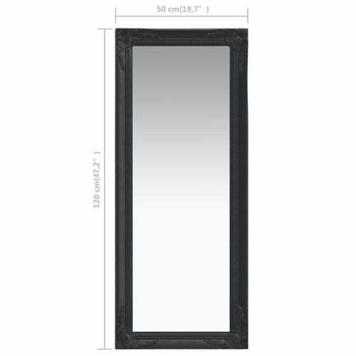 Vægspejl 50x120 cm barokstil sort