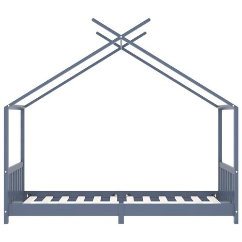 Sengestel til børneseng 90 x 200 cm massivt fyrretræ grå