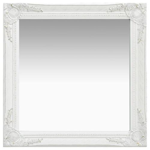 Vægspejl 60x60 cm barokstil hvid