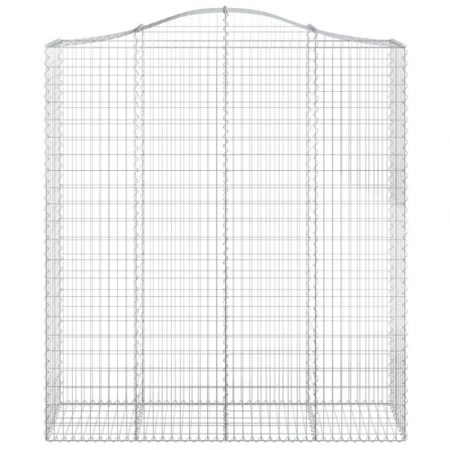 Buede gabionkurve - 8 stk. 200 × 50 × 220/240 cm i galvaniseret jern