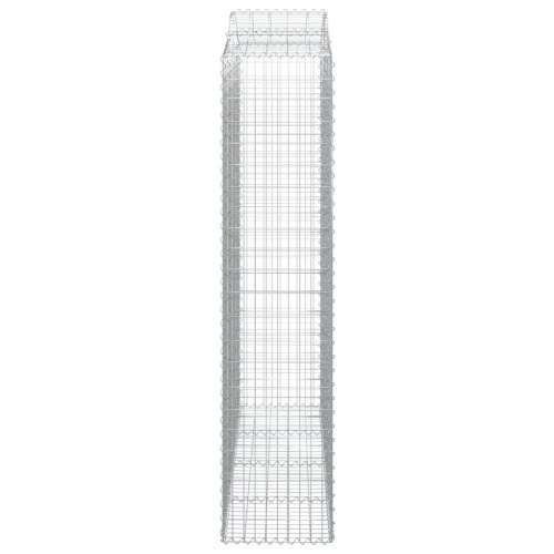 Buede gabionkurve - 8 stk. 200 × 50 × 220/240 cm i galvaniseret jern