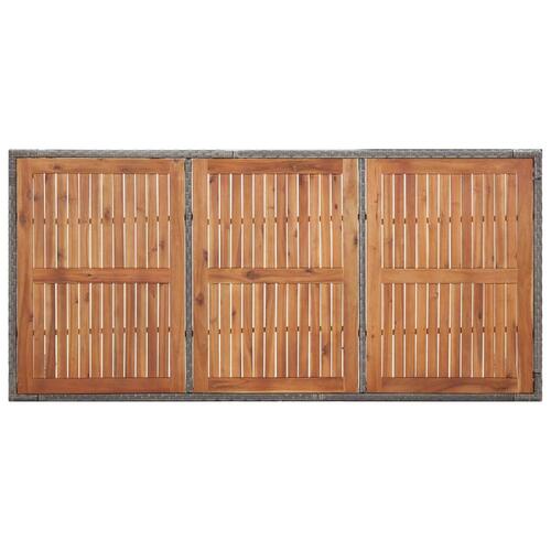 Havebord 200x150x74 cm polyrattan og akacietræ grå
