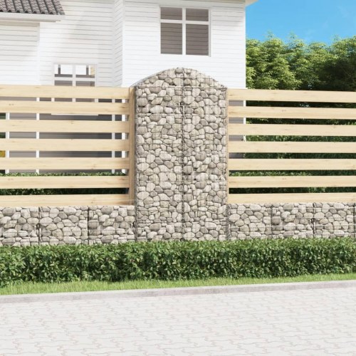 Buet gabionkurv 100×50×200/220 cm - galvaniseret jern