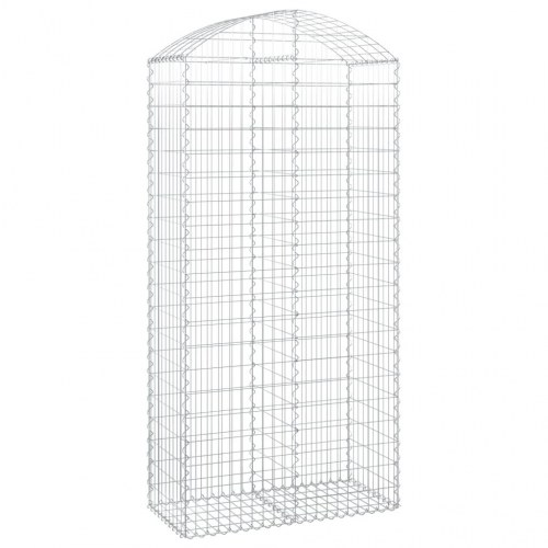 Buet gabionkurv 100×50×200/220 cm - galvaniseret jern