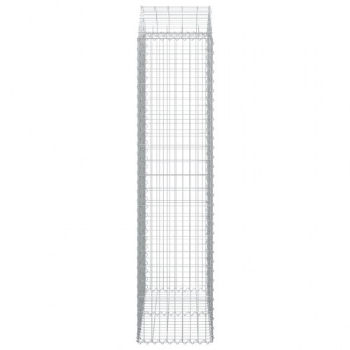 Buet gabionkurv 100×50×200/220 cm - galvaniseret jern