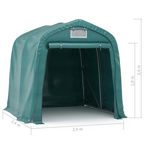Garagetelt 2,4x2,4 cm PVC grøn