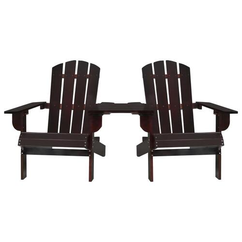 Adirondack-havestole med bord massivt grantræ brun