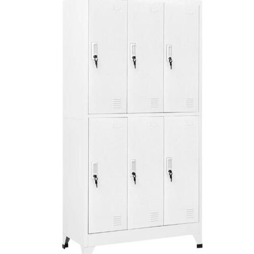 Lockerskab med 6 rum 90x45x180 cm grå