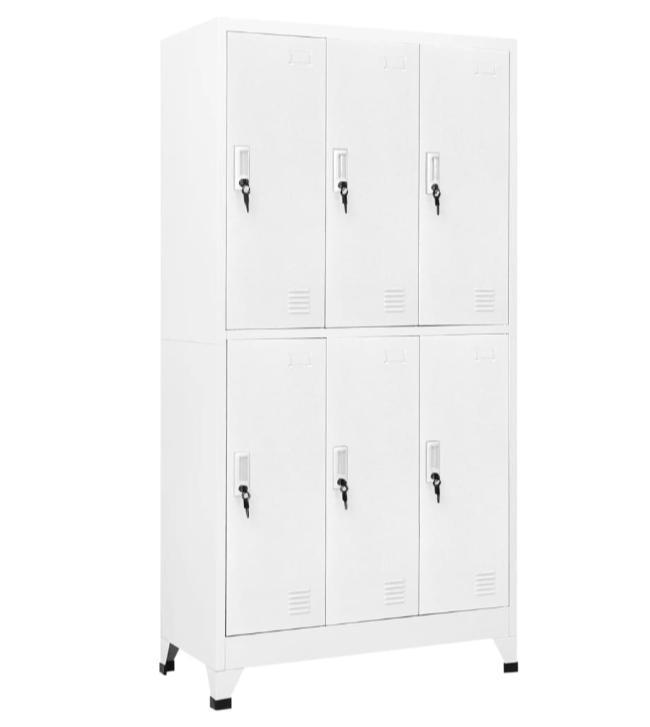 Lockerskab med 6 rum 90x45x180 cm grå