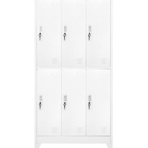 Lockerskab med 6 rum 90x45x180 cm grå