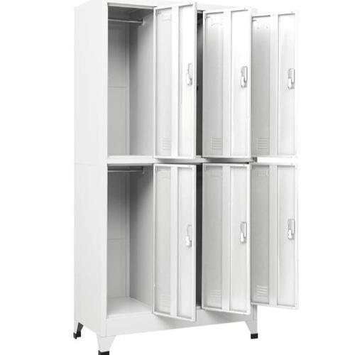 Lockerskab med 6 rum 90x45x180 cm grå